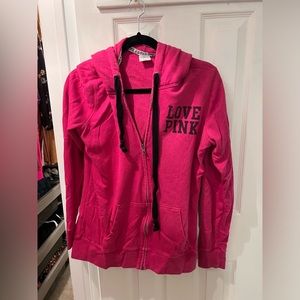 VS PINK - pink zip up hoodie